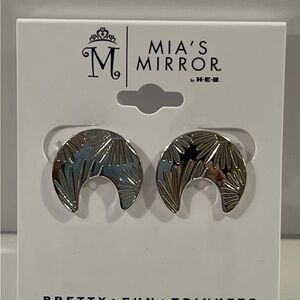 NWT Mia's Mirror Silver Crescent Earrings